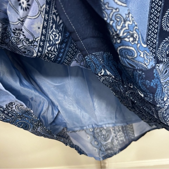 Vintage Jordan Blue Patchwork Paisley Print Straight Skirt Size XL - Picture 4 of 7